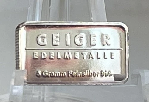 5 Gram Geiger Edelmetalle .999 Silver Bullion Bar