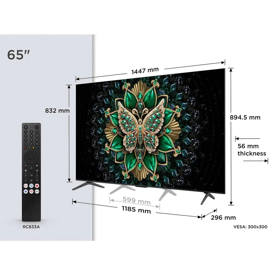 TCL 65C6K 65 Inch QD-Mini LED 4K Ultra HD Smart TV - *5 YR WARRANTY* - Image 2 of 4
