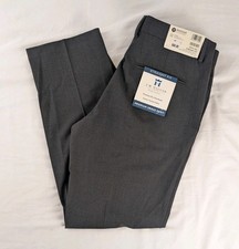 NWT Mens Haggar 32x30 Charcoal Gray Straight Fit Premium Flex Stretch Dress Pant
