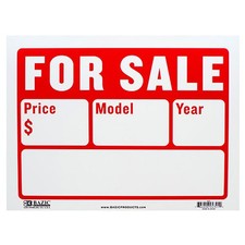 Plastic"for Sale" Sign Board Size: 9" x 12", 2 Lines, Pack of 2 Retail