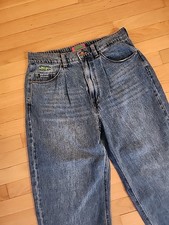 Empyre Tori Jeans Skater Baggy Wide Leg Womens Large Stretch Waist Y2K Med Wash