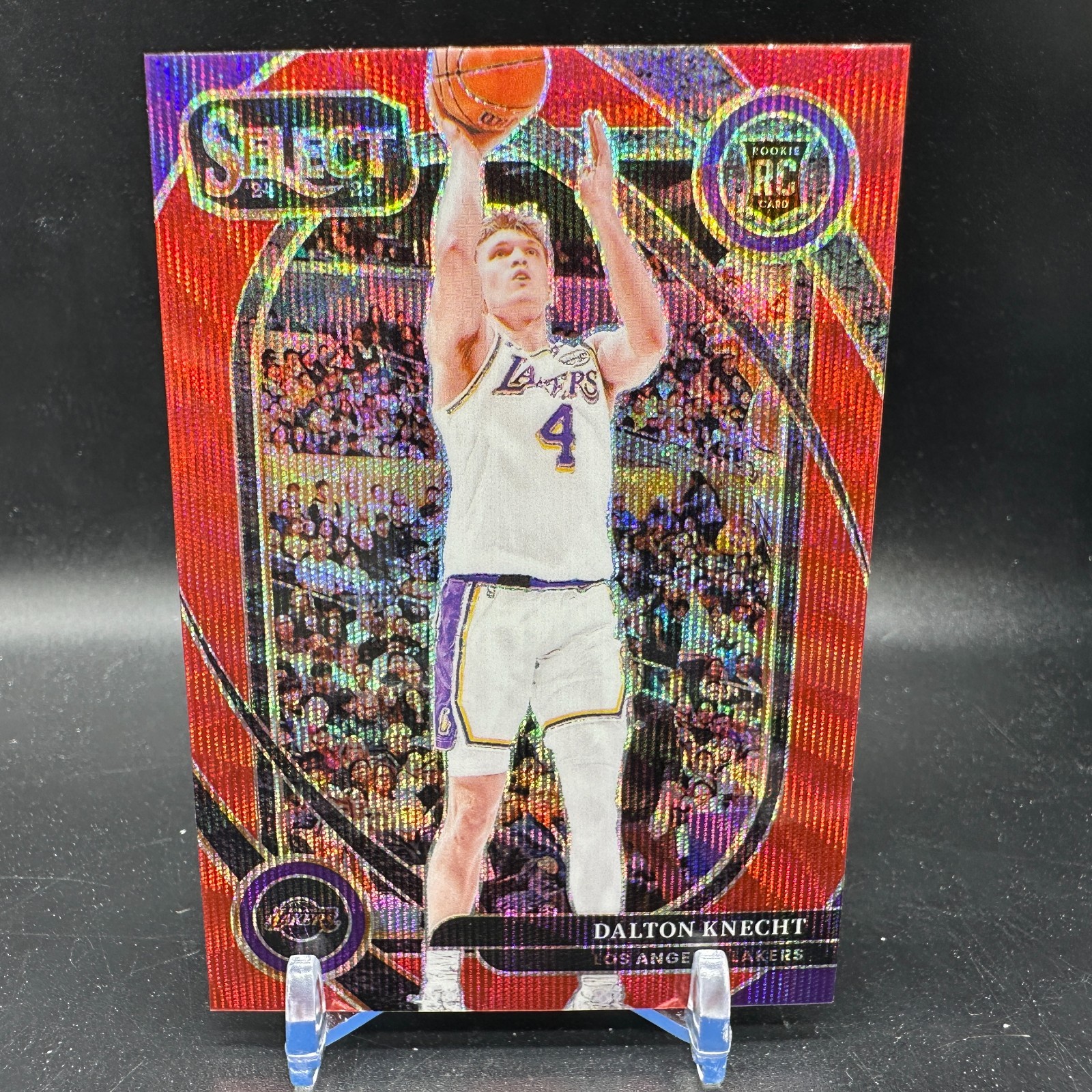 Dalton Knecht Rookie Courtside Red Wave Prizm 2024-25 Panini Select #276 Lakers