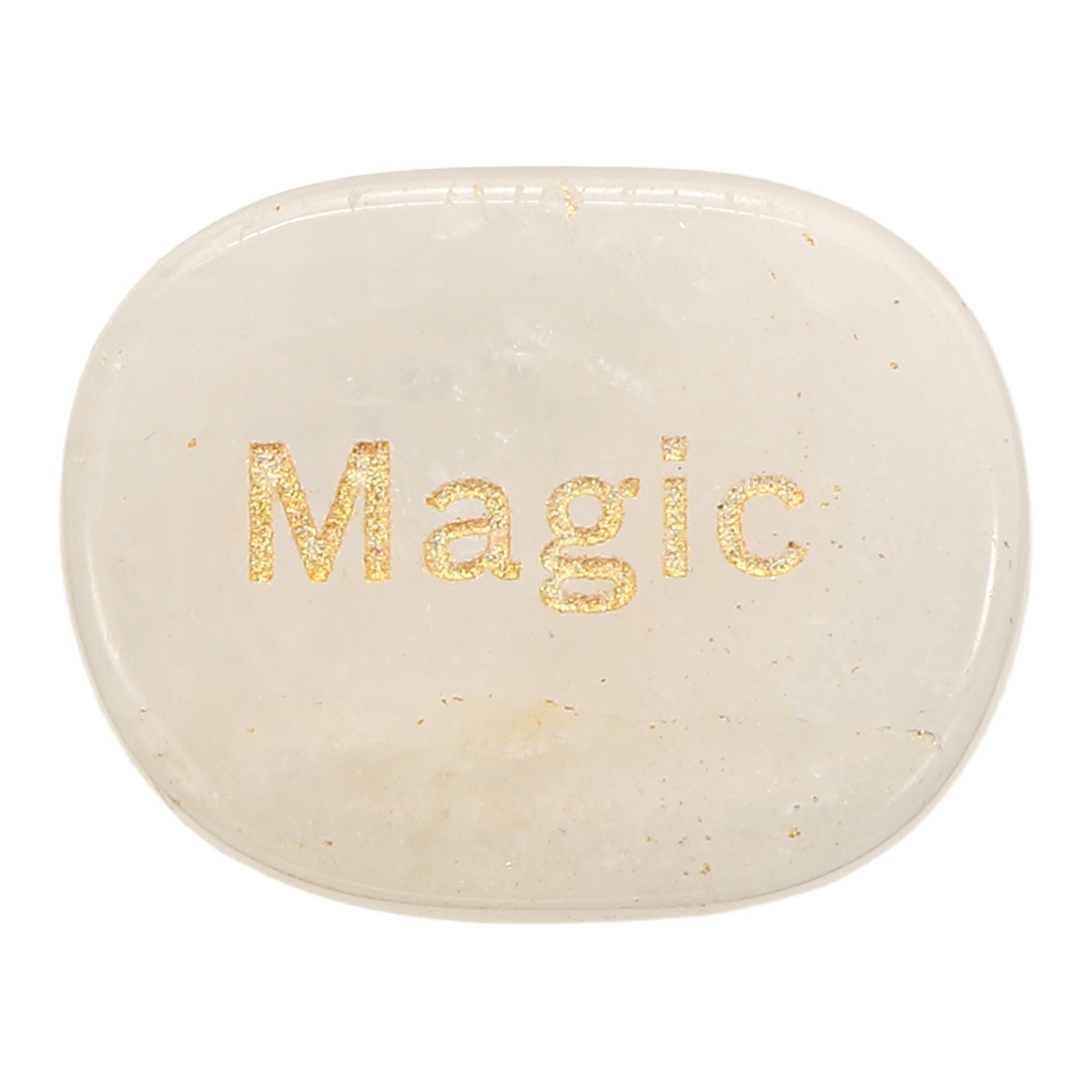 Engraved Inspirational Stones Thumb Worry Stone Clear Crystal (Magic)