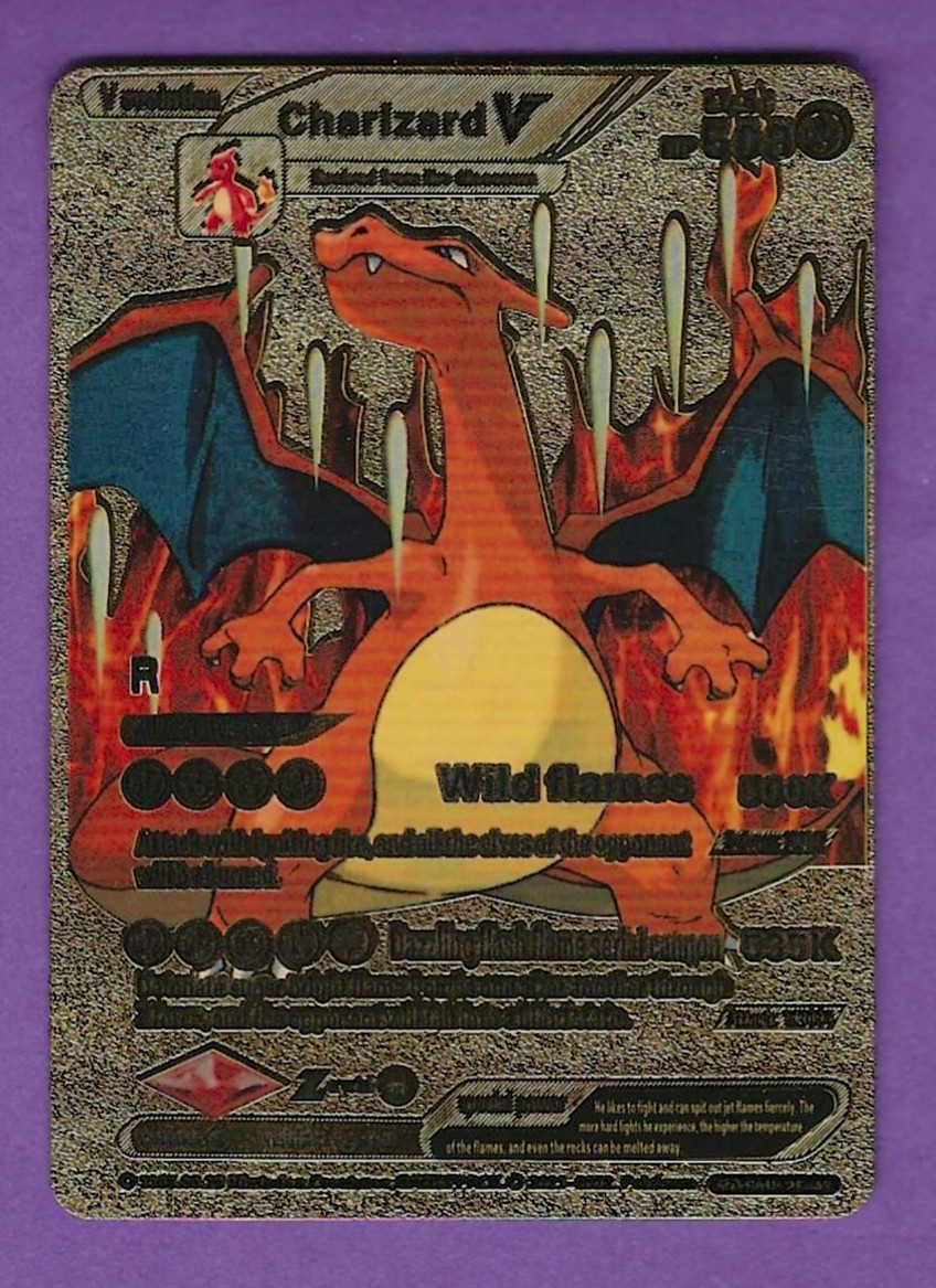 Pokémon TCG Charizard V Wild Flames Gold Foil Card HP 508 | eBay