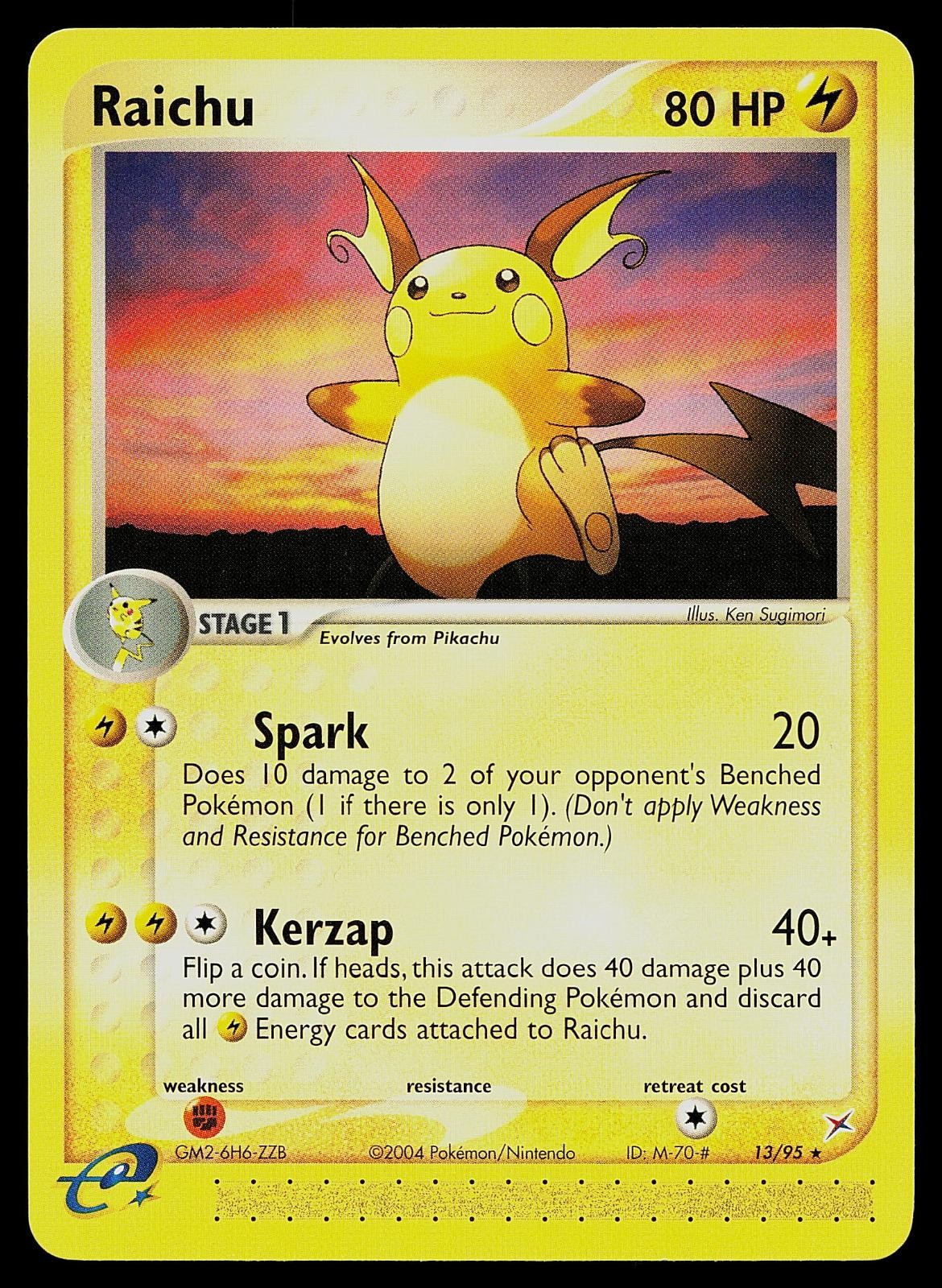 Pokemon Card - Raichu Team Magma vs Team Aqua 13/95 Rare