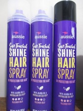 3x Aussie Sun Touched Shine Hair Spray Jojoba Oil Sea Kelp Max Hold 10 oz