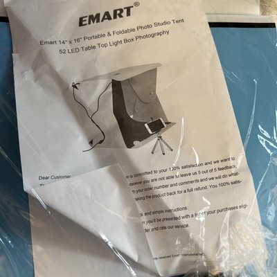 Emart 14 x 16 Photography Table Top Light Box 52 LED Portable Photo Studio Shoot