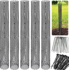Mesh Tree Trunk Protectors, 6 Pack 40 Inches Tree Bark Protector Guard with Z...