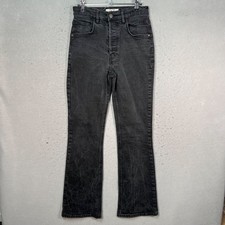 We The Free Womens Size 27 Black Flared High-Waisted Denim Jeans