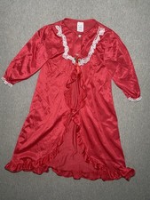VTG Girls Peignoir  Robe Red  Lace Ruffles 3T Moon Beams