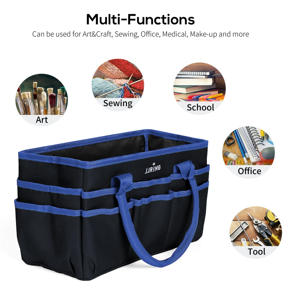 Bolso de Mano Organizador de Artesanía y Arte - Carrito de Arte de Tela de Nylon Azul 600D con Bolsillo... Foto 3 de 4