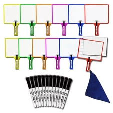 KLEENSLATE Dry Erase Board 12PK Red, Orange, Blue, Green, Yellow, Pink