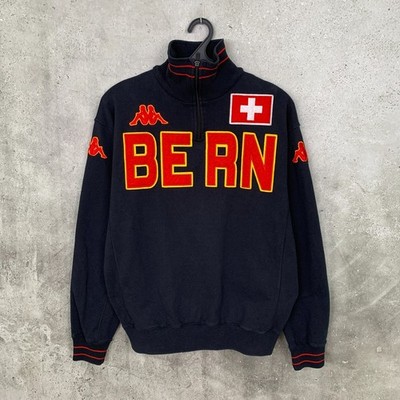 BERN SWITZERLAND 1990s TRAINING TRACK JACKET KAPPA 1/4 ZIP JERSEY SIZE L