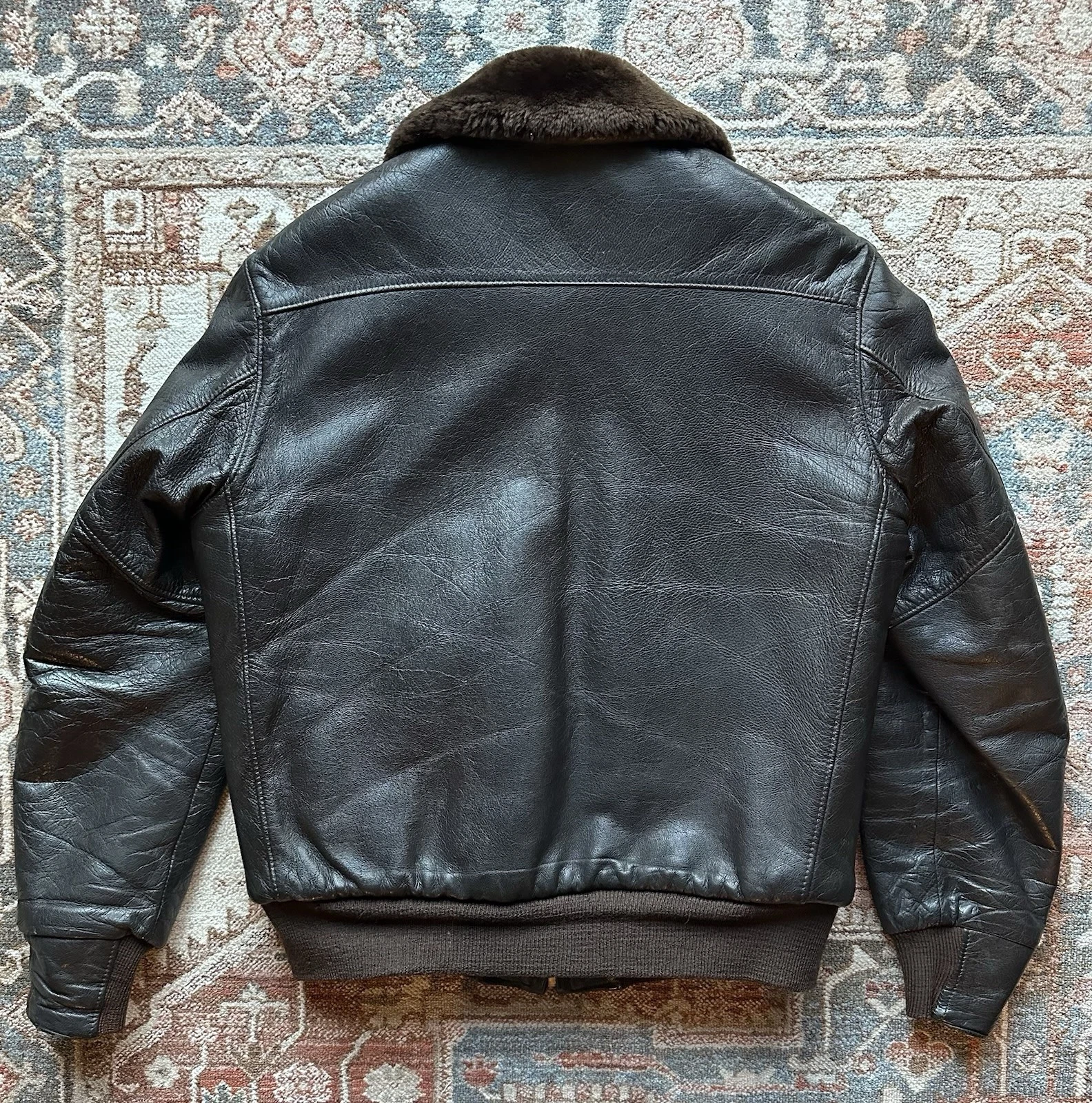 VTG Vintage LL Bean Flying Tiger Goatskin Bomber Jacket - size 38 USA image 3