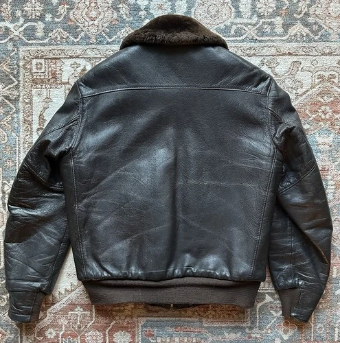 VTG Vintage LL Bean Flying Tiger Goatskin Bomber Jacket - size 38 USA image 3