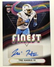 2025 Topps Finest Football TRE HARRIS III Rookie Autograph Los Angeles Chargers 
