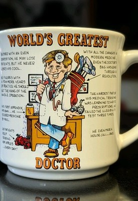 Vintage World's Greatest Doctor Dr. Coffee Mug Tea Cup Papel Funny Gag Gift Best