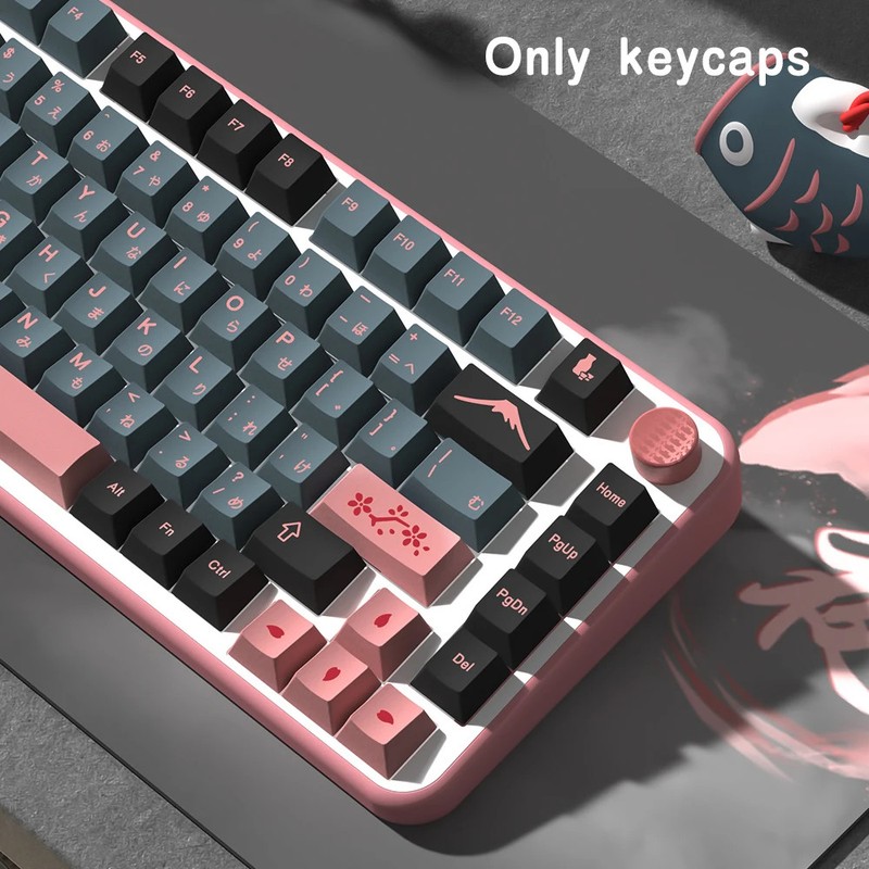 KYOMOT 156 Keys Night Sakura Keycaps PBT Cherry Profile Anime MX Switch