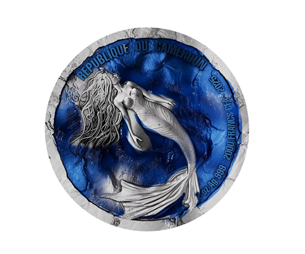 2025 Cameroon SIREN Seduction of the Sea 2 Oz Silver Coin 2000F