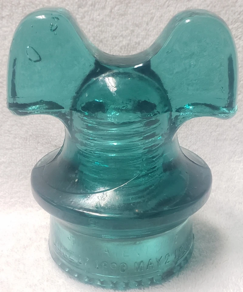 HEMINGRAY BLUE AQUA 1890 & 1893 Mickey Mouse Insulator - Image 2 of 4
