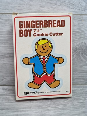 Vintage 1983 Blech Lebkuchen Junge 7,5'' Ausstecher Fuchs Run HANDWERKER in Box