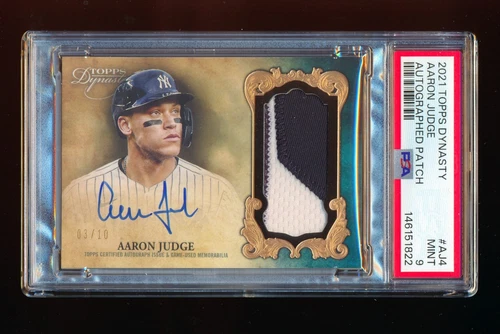 PSA 9 AARON JUDGE 2021 TOPPS DYNASTY AUTOGRAPH AUTO PATCH #/10 NY YANKEES JERSEY