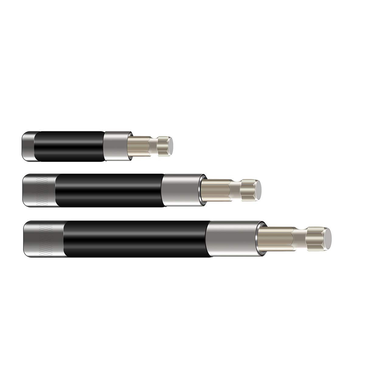 3-Piece 80/120/140mm 1/4-Inch Hex Shank Bit Holder Extension Quick Change Screwdriver Set