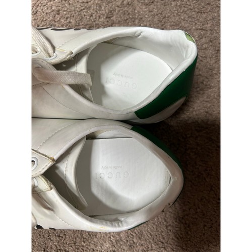 Womens Size 6 Gucci Ace Kitten Logo Sneakers Low Top Green & White EU 36.5 - Picture 5 of 7