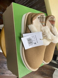 SANUK COZY VIBE LOW  MAT WOOL/ FAUX FUR SLIPPER SHOES, US 5/ EUR 36 ~NIB