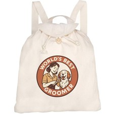 'World's Best Groomer' Canvas Rucksack / Backpack (RK00041500)