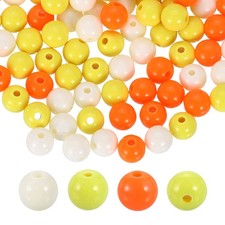 100pcs Cream Yellow Acrylic Round Beads 8mm Plastic Resin Loose Bead
