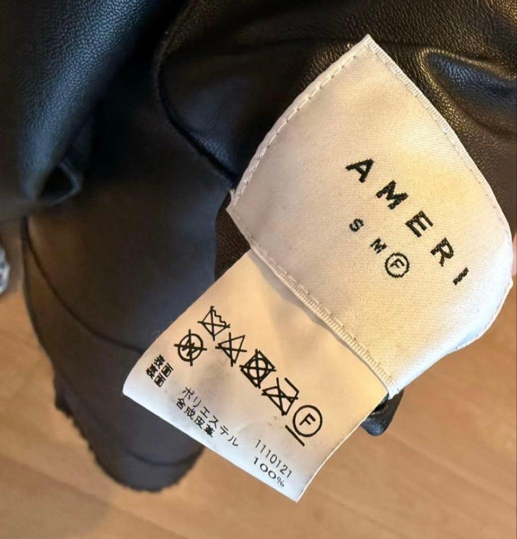 New and unused AMERI leather shearling boa coat l… - image 10