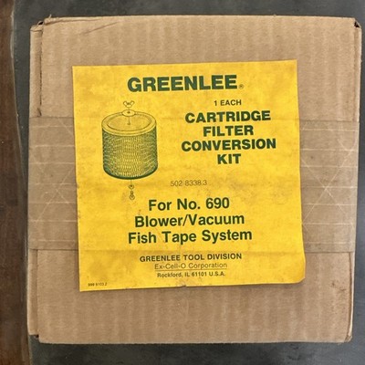 GREENLEE Cartridge Filter Conversion Kit No. 690 Blower/Vacuum Fish Tape System