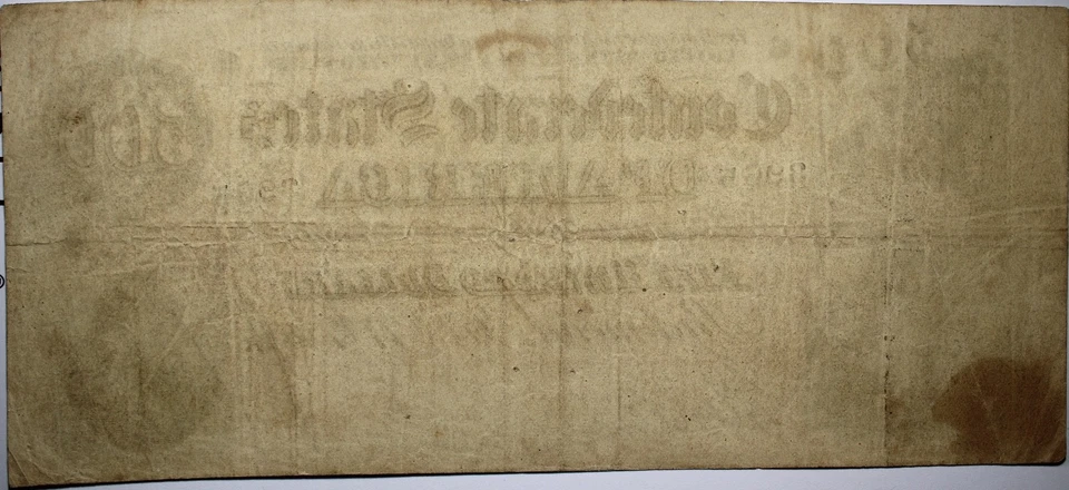 1864 $500 Confederate States Of America Note VF+ Circulated Details P176 - Image 2 of 2