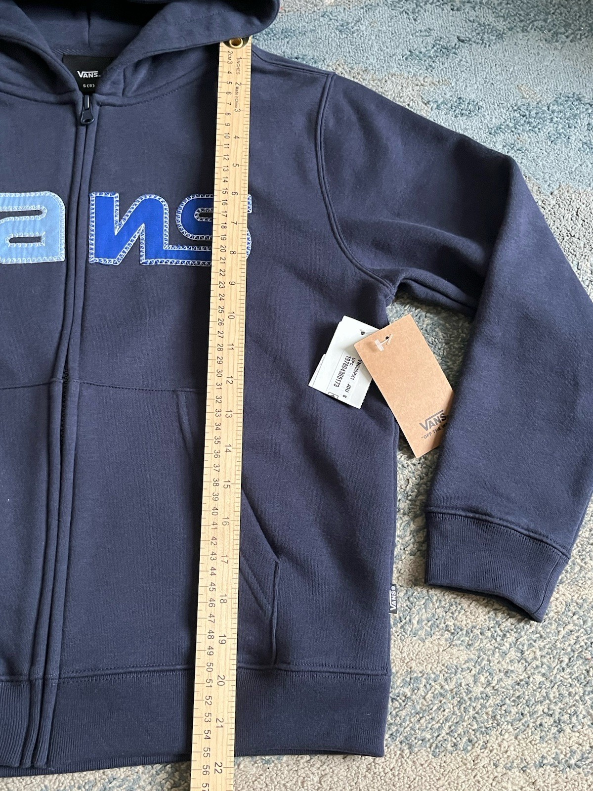 New Kids Youth Boys S Vans Constant Full Zip Hoodie Jacket Parisian Night NWT thumbnail 9