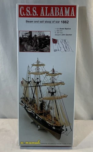 C.S.S. Alabama Steam And Sail Sloop of War 1862 / Model Kit / 2005 MAMOLI /Italy