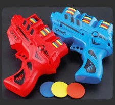 New Soft Catapult Flying Saucer Gun Toy Interactive Soft Bullet Shooting Gun Toy