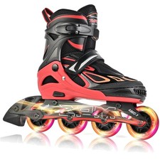 Vinal Adjustable Flashing Inline Skates for Kids  Adults   All Wheels Light Up