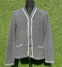 Prada Milano Virgin Wool Chunky Knit Button Cardigan Raglan Sleeve Size 50 IT M
