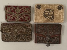 Groupe de portefeuilles turcs ottomans en velours / cuir - Années 1800 - Islamique