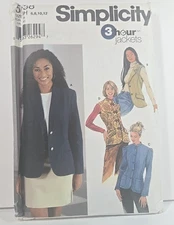 Simplicity 5738 Misses 3 hour Jacket or Vest Mandarin Pattern Size 6 - 12 UNCUT