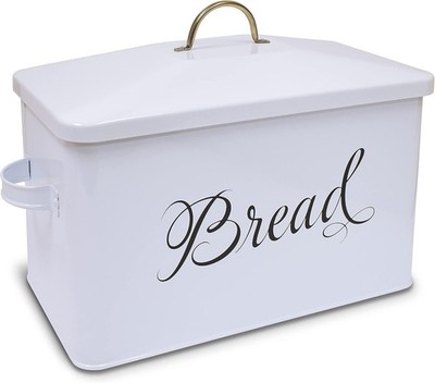 Classic Metal Bread Box W/ Side Handles Large Capacity 2 Bread Loaves Farmhouse