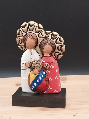 ''La Sagrada Familia'' Holy Family Sculpture Tierra del Sol Venezuelan Folk Art 