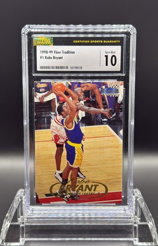 1998 Fleer Tradition KOBE BRYANT MICHAEL JORDAN #1 CSG 10 GEM MINT LAKERS BULLS