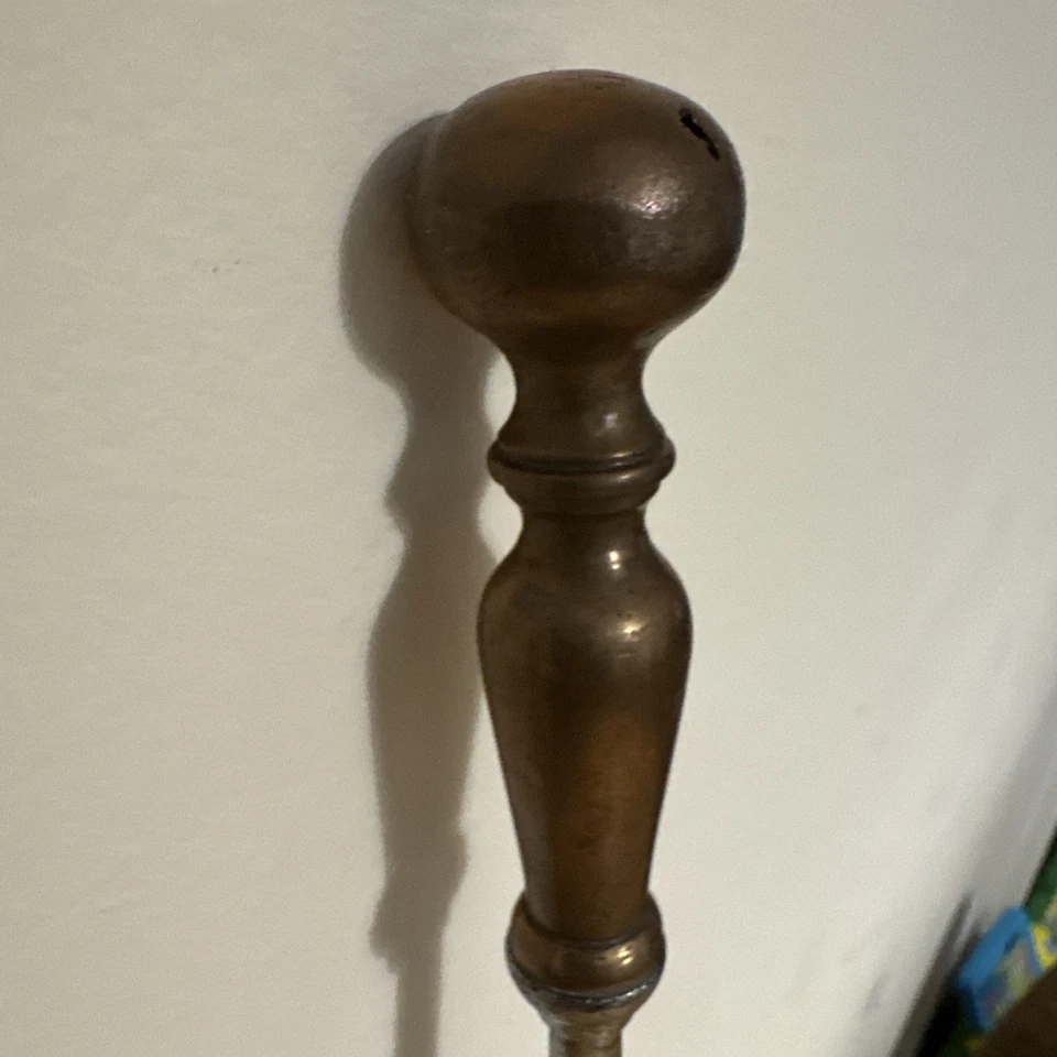 Large Poker Brass And Iron Long antique Victorian Fireside Collectible - Image 3 of 4