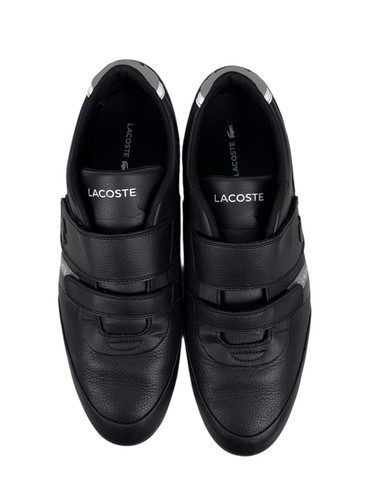 Lacoste Misano Strap Black Leather & Suede Sneakers Shoes Mens US 13 Casual - Picture 8 of 9