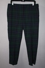 Talbots Plaid Chatham Ankle Wool Blend Slim Leg Plaid Pants Size 10 Dress