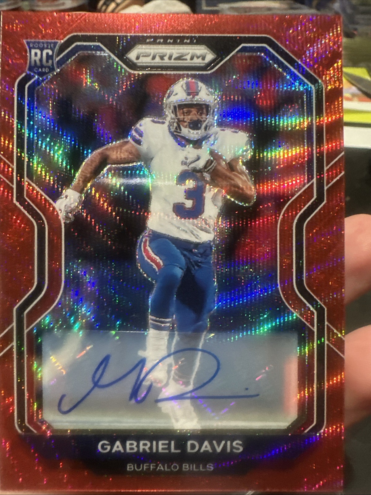 2020 Panini Prizm - Rookie Gabriel Davis #312 Red Wave Prizm Auto /149 (AU, RC)