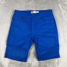 Levi's Slim Fit Chino Shorts Youth Boys Size 14 Waist 27'' Blue Pull On Flat EUC