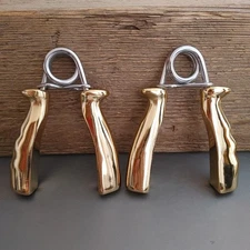 Lot 2 Vintage Solid Brass Exercise Hand Grip Hand Strengthen Exercise Gripper